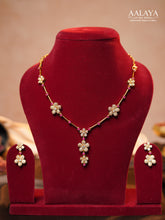 Aalaya Diamond Floral Drop Necklace Set
