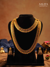 Aalaya Heritage Lakshmi Coin Ruby & Emerald Necklace & Haaram Set