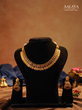 Aalaya Heritage Lakshmi Coin Ruby & Emerald Necklace Set