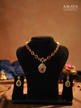 Royal Ruby Diamond Kundan Necklace Set