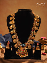 Aalaya Grand Lakshmi Peacock Coin Haaram Set