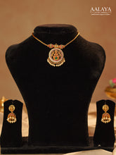 Heritage Lakshmi Gold Pendant Choker Set with Pearl Drops