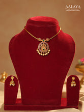 Lakshmi Pendant Choker Set with Pearl Drops