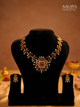 Aalaya Pearl & Floral Filigree Antique Gold Necklace Set