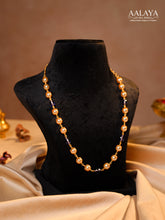 Aalaya Pearl Strand Necklace with Purple Crystal Mala Necklace