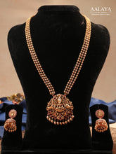 Aalaya Royal Lakshmi Temple Pendant Necklace Set with Statement Jhumkas