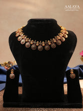 Aalaya Temple Choker Necklace Set with Lakshmi & Floral Coin Motifs