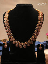 Aalaya Grand Temple Necklace Set with Ruby Lakshmi & Floral Coin Motifs