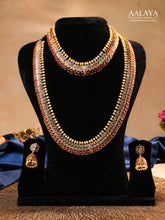 Aalaya Dual Layer Kundan Necklace Set with Ruby, Emerald & Pearl Accents