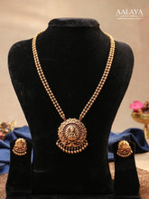 Aalaya Lakshmi Temple Pendant Necklace Set with Jhumka Earrings
