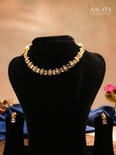 Aalaya Contemporary Pink Stone Link Necklace Set