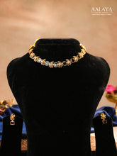 Aalaya Contemporary Ruby Emerald Link Necklace Set