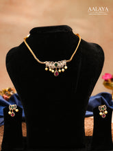 Aalaya Dual-Tone Lotus Pearl Drop Necklace Set