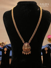 Aalaya Lakshmi Temple Pendant Necklace Set with Classic Jhumka Earrings