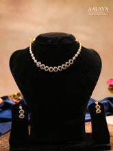 Aalaya Sapphire Halo Necklace Set