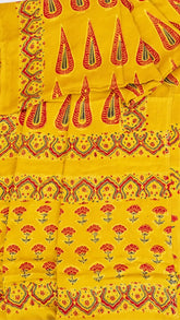 Corn Yellow Modal Silk Ajrakh Dupatta