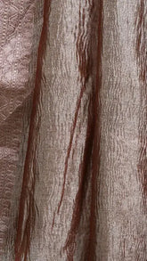 Greyish Brown Crushed Tissue Silk Saree