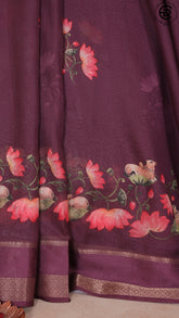 Mauve Violet Pichwai Design with Fancy Tassel Viyara Silk Saree