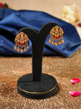 Aalaya Lakshmi Ruby Temple Stud Earrings