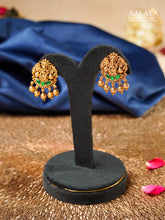 Aalaya Lakshmi Emerald Temple Stud Earrings