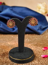 Aalaya Ruby Floral Stud Earrings