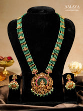 Aalaya Lakshmi Emerald Temple Haaram Set
