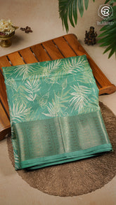 Green Tropical Dola Silk Saree