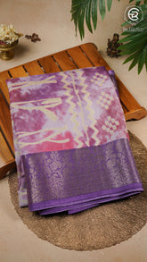 Violet Abstract Dola Silk Saree