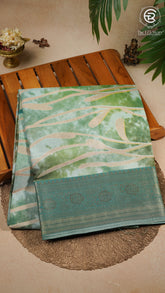 Dark Green Abstract Dola Silk Saree