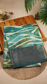 Moss Green Abstract Dola Silk Saree