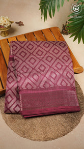 Purple Diamond Viscose Dola Silk Saree