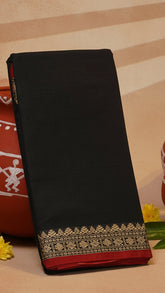 Black and Red Temple Narayanpet Handloom Cotton Saree