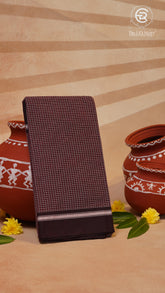 Maroon Checkered Narayanpet Handloom Cotton Saree