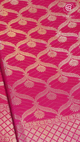 Rani Pink Banarasi Tissue Silk Saree