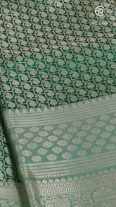 Dark Green Banarasi Tissue Silk Saree