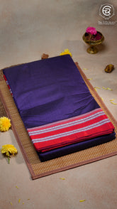 Purple & Red Handloom Narayanpet Cotton Saree