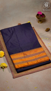 Burgundy & Yellow Handloom Narayanpet Silk Cotton Saree