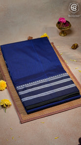 Blue & Black Handloom Narayanpet Cotton Saree