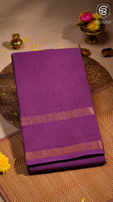 Violet Peacock Sungadi Pure Cotton Saree