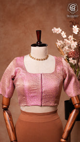 Rich Pink & Gold Floral Designer Silk Blouse