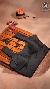 Black Sleeveless Silk Blouse