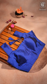Royal Blue Sleeveless Silk Blouse
