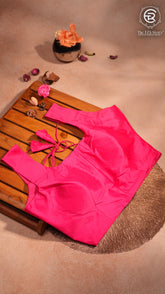 Dark Pink Sleeveless Silk Blouse