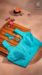 Aqua Blue Sleeveless Silk Blouse