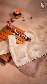 Rich Silver and Gold Floral Designer Silk Blouse