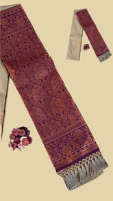 Smoke Grey and Purple Festive Kanchipuram Silk Saree