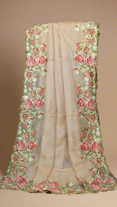 Premium Gold Embroidered Crushed Tissue Silk Saree