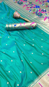 Turquoise Paithani Silk Saree ERA03TQR