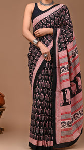 Black and Red Summer Cotton Saree