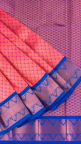 Red and Blue Kanchipuram Silk Saree